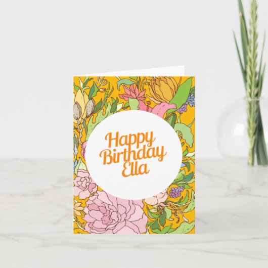Joyeux anniversaire Ella | Carte d'anniversaire fl (Devant)