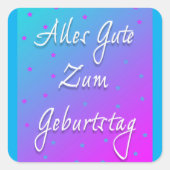 Joyeux Anniversaire En Sticker Allemand (Devant)