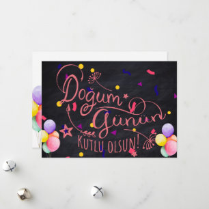 Joyeux anniversaire en turc Carte d'anniversaire