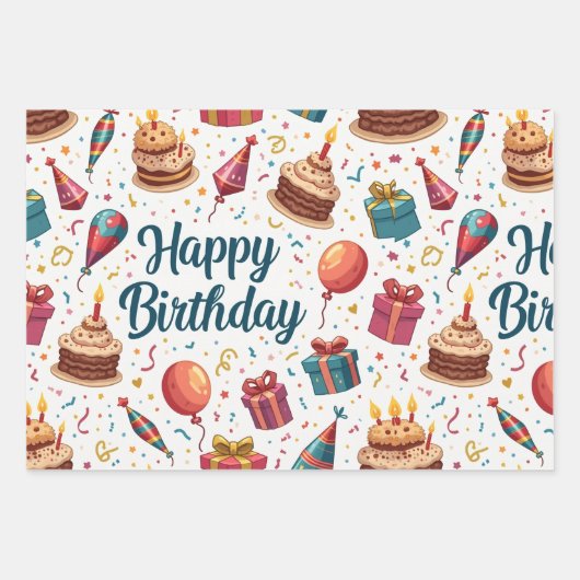 Joyeux anniversaire enveloppant des feuilles de pa (Devant)