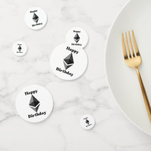 Joyeux anniversaire Ethereum Icon Table Confetti