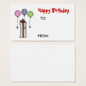 Joyeux anniversaire, étiquette cadeau (Devant & derrière)