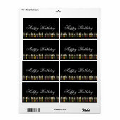 Joyeux anniversaire Étiquette personnalisable (Feuille entière)