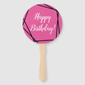 Joyeux Anniversaire Éventail à main géométrique fu (Dos)