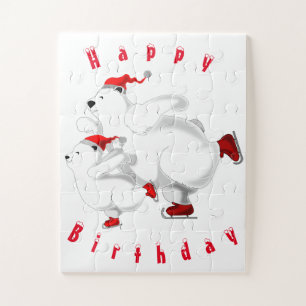 Joyeux Anniversaire Famille Ours Jigsaw Puzzle Cad