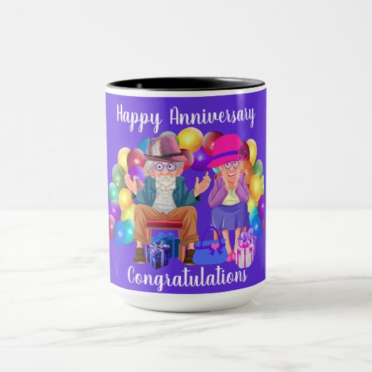 Joyeux Anniversaire Félicitations Tasse à Café (Centre)