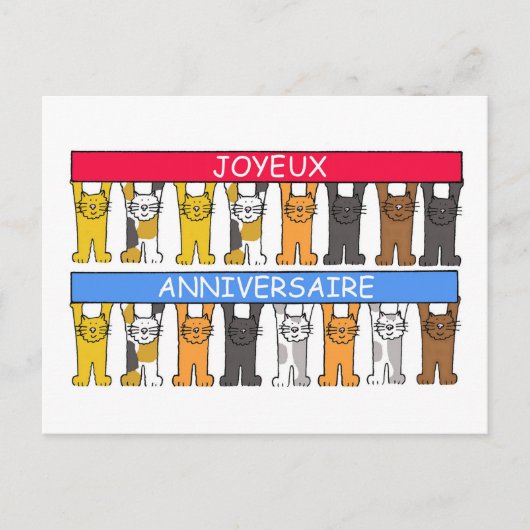 Joyeux Anniversaire FHappy Birthday Briefkaart (Voorkant)