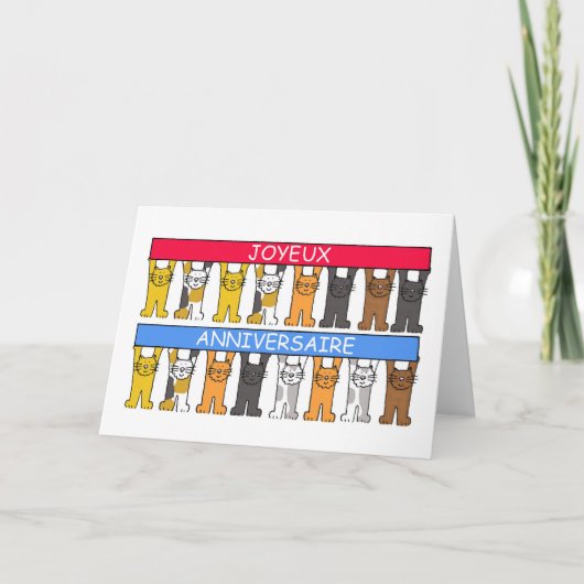 Joyeux Anniversaire FHappy Birthday Kaart (Voorkant)