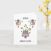 Joyeux Anniversaire | Fijne verjaardag Kaart (Gele Bloem)