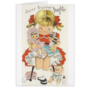 Joyeux Anniversaire Fille Vintage Avec Poupées