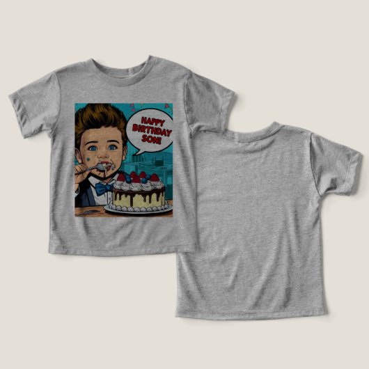 Joyeux Anniversaire, Fils - T-shirt d'anniversaire (Design Recto & Verso)