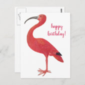 Joyeux Anniversaire Flamant Carte Postale d'Art Fi (Devant / Derrière)