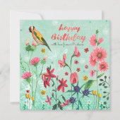 Joyeux anniversaire fleurs florales | Carte de voe (Devant)