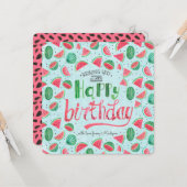 Joyeux Anniversaire Fleurs Florales | Carte de vœu (Devant/Arrière en situation)