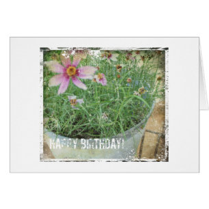 Joyeux Anniversaire Fleurs Grunge