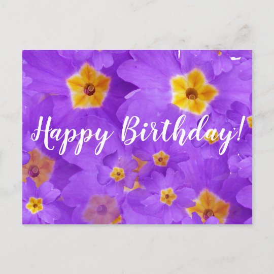 Joyeux Anniversaire Fleurs Violettes Carte Postal Zazzle Be