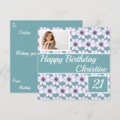 Joyeux anniversaire Floral design Carte personnali (Devant / Derrière)