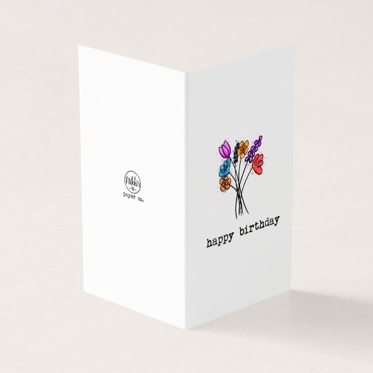 Joyeux Anniversaire Floral Pack de carte pliée (Outside)