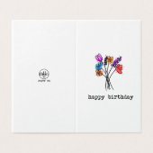 Joyeux Anniversaire Floral Pack de carte pliée (Outside Unfolded)
