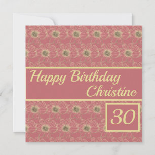 Joyeux Anniversaire Floral plum design Carte perso