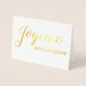Joyeux Anniversaire Franse Happy Birthday Script Folie Kaarten (Voorkant)