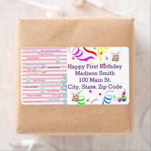 Joyeux anniversaire FUN Cupcake Étiquette de adres