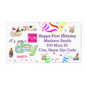 Joyeux anniversaire FUN Cupcake Étiquette de adres (Devant)