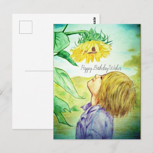 Joyeux Anniversaire Garçon | Carte Postale Soleil (Devant / Derrière)