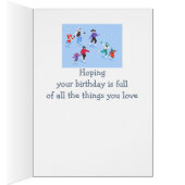 Joyeux anniversaire garçon fille aime le patinage (Intérieur (Droit))