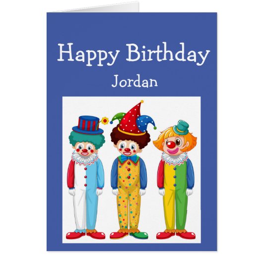 Joyeux Anniversaire Garçon fille aime les clowns d (Devant)