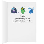 Joyeux Anniversaire Garçon Fun Monster Cartoons (Intérieur (Droit))