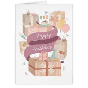 Joyeux anniversaire. Gâteaux de fête et cadeaux