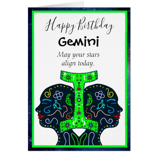 Joyeux anniversaire Gemini ami ou membre de la fam (Devant)