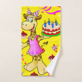 Joyeux Anniversaire Giraffe Mains de serviettes de (Serviette à main)