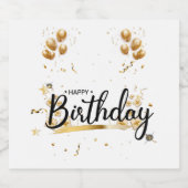 Joyeux Anniversaire Gold Sparkling Vin Étiquette (Étiquettes simples)