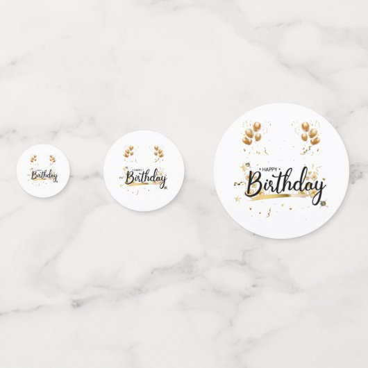 Joyeux Anniversaire Gold Table Confetti (Devant)