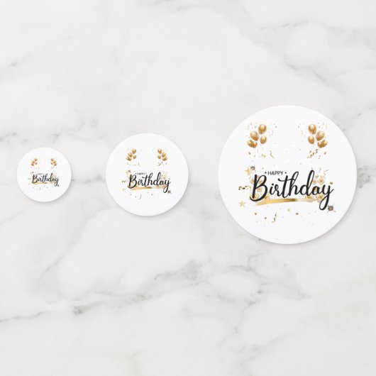 Joyeux Anniversaire Gold Table Confetti (Derrière)