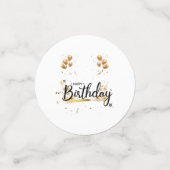 Joyeux Anniversaire Gold Table Confetti (Petit recto)