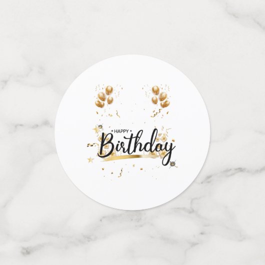 Joyeux Anniversaire Gold Table Confetti (Petit recto)