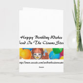 Joyeux Anniversaire Gothique Chèques Clown Carte e (Dos)