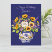 Joyeux Anniversaire Grand-mère. Carte de vœux (Debout devant)