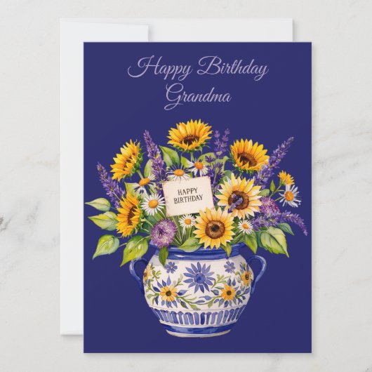Joyeux Anniversaire Grand-mère. Carte de vœux (Devant)