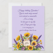 Joyeux Anniversaire Grand-mère. Carte de vœux (Dos)