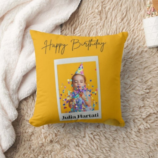 Joyeux anniversaire Imprimer Coussin blanc moderne (Créateur téléchargé)