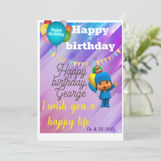 Joyeux anniversaire Invitation (Debout devant)