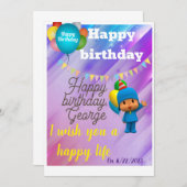 Joyeux anniversaire Invitation (Devant / Derrière)