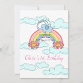 Joyeux anniversaire Invitation Bébé Blue Elephant (Devant)