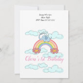 Joyeux anniversaire Invitation Bébé Blue Elephant (Dos)