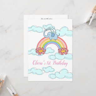 Joyeux anniversaire Invitation Bébé Blue Elephant