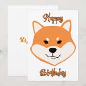Joyeux Anniversaire Invitation Originale Shiba Inu (Devant / Derrière)